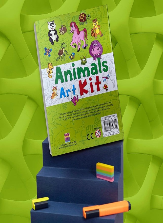 BRIJBASI Hello Friend Animal Colouring Art Book Kit for Kids, Childrens and Toddler Gifts with 32-Pages Coloring Activity Book, 12 Color Pencils Set - Ages 2+ Years - Image 4